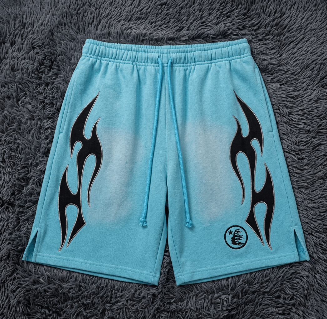 Hellstar Flame Fleece Sweat Shorts