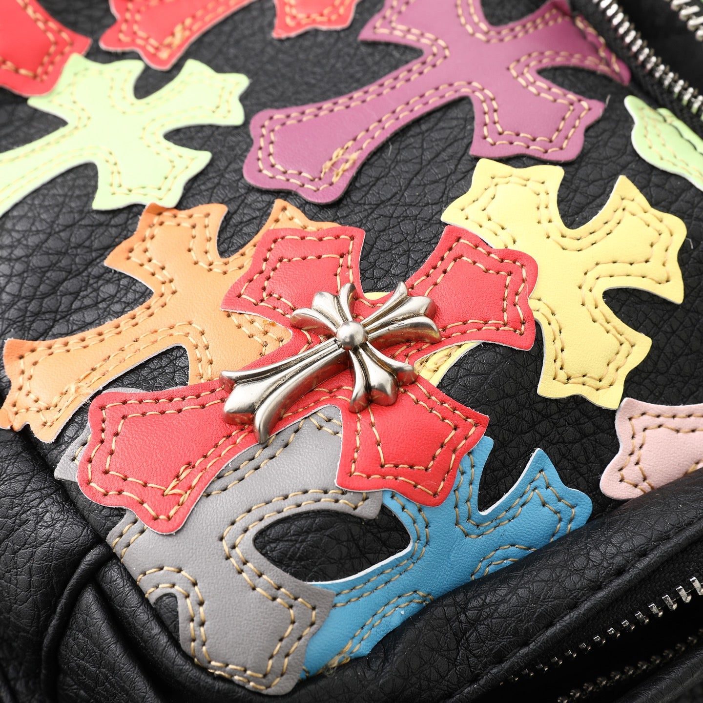 Chrome Hearts Leather Cross Backpack