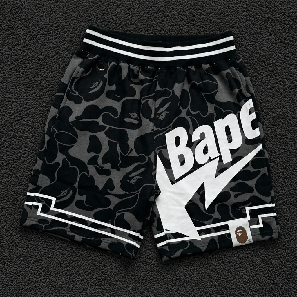 BAPE Grey Camo Athletic Shorts