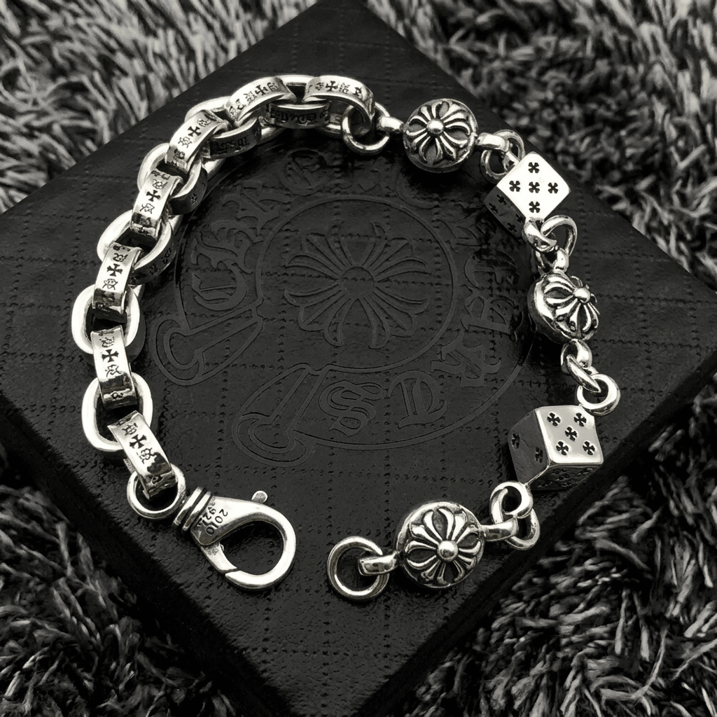 Chrome Hearts Dice & Cross Link Bracelet