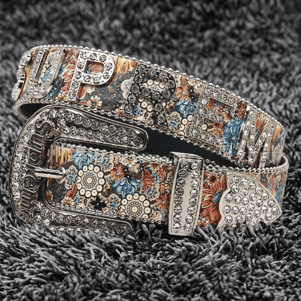 Supreme x BB Simon Studded Puffer Leather Belt