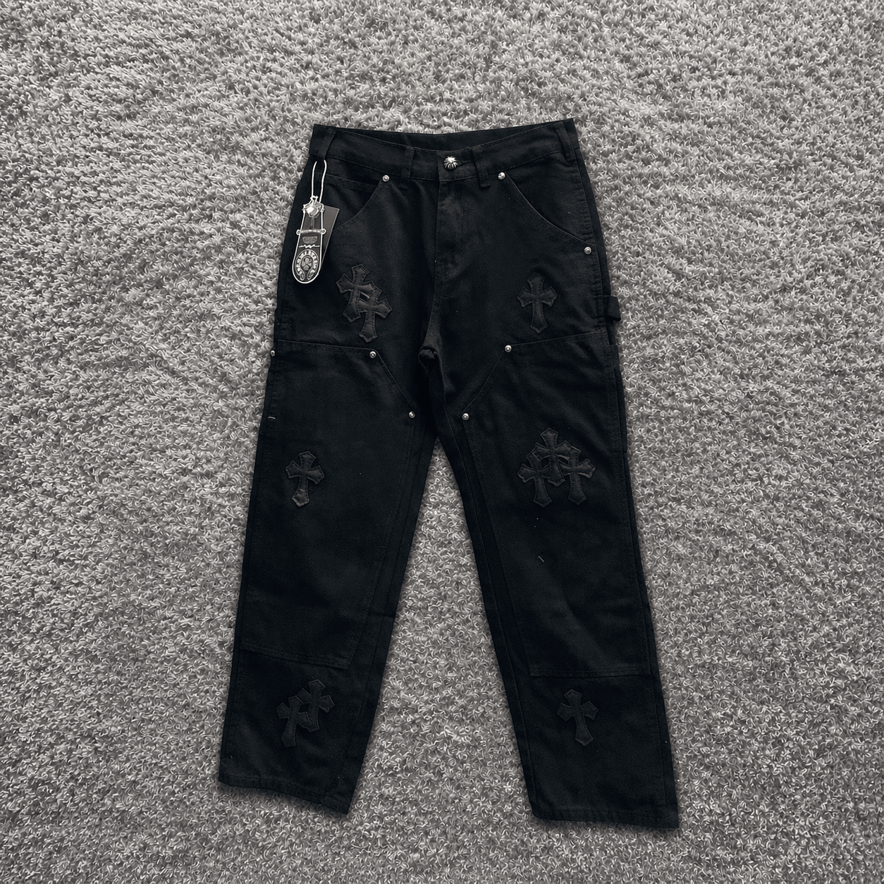 Chrome Hearts Cross Patch Carpenter Pants