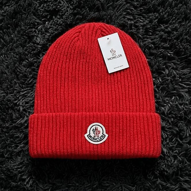 Moncler Wool Logo Patch Beanie