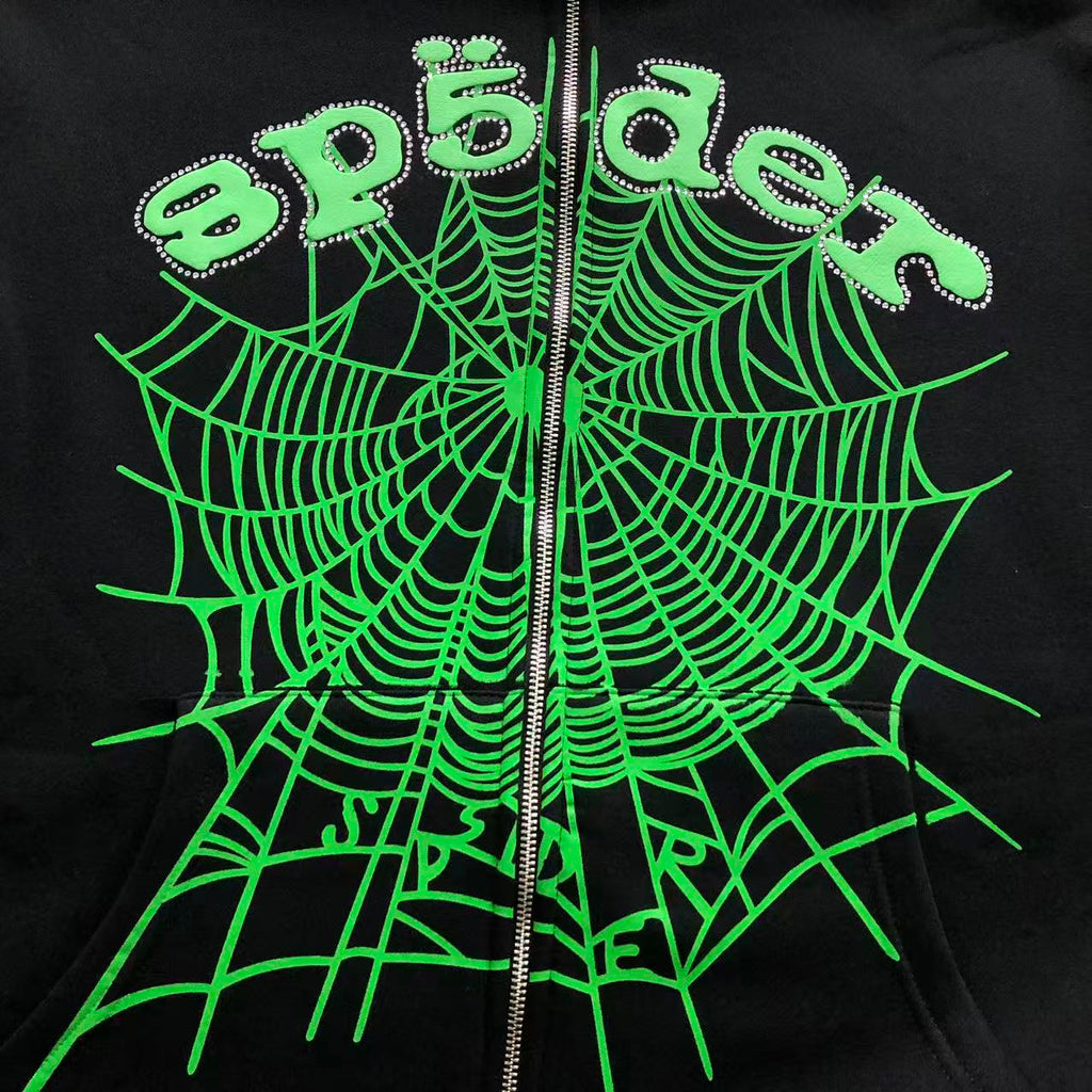 Sp5der x Cash App Web Full Zip Hoodie