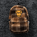 BAPE Baby Milo® Sherpa Fleece Plaid Backpack