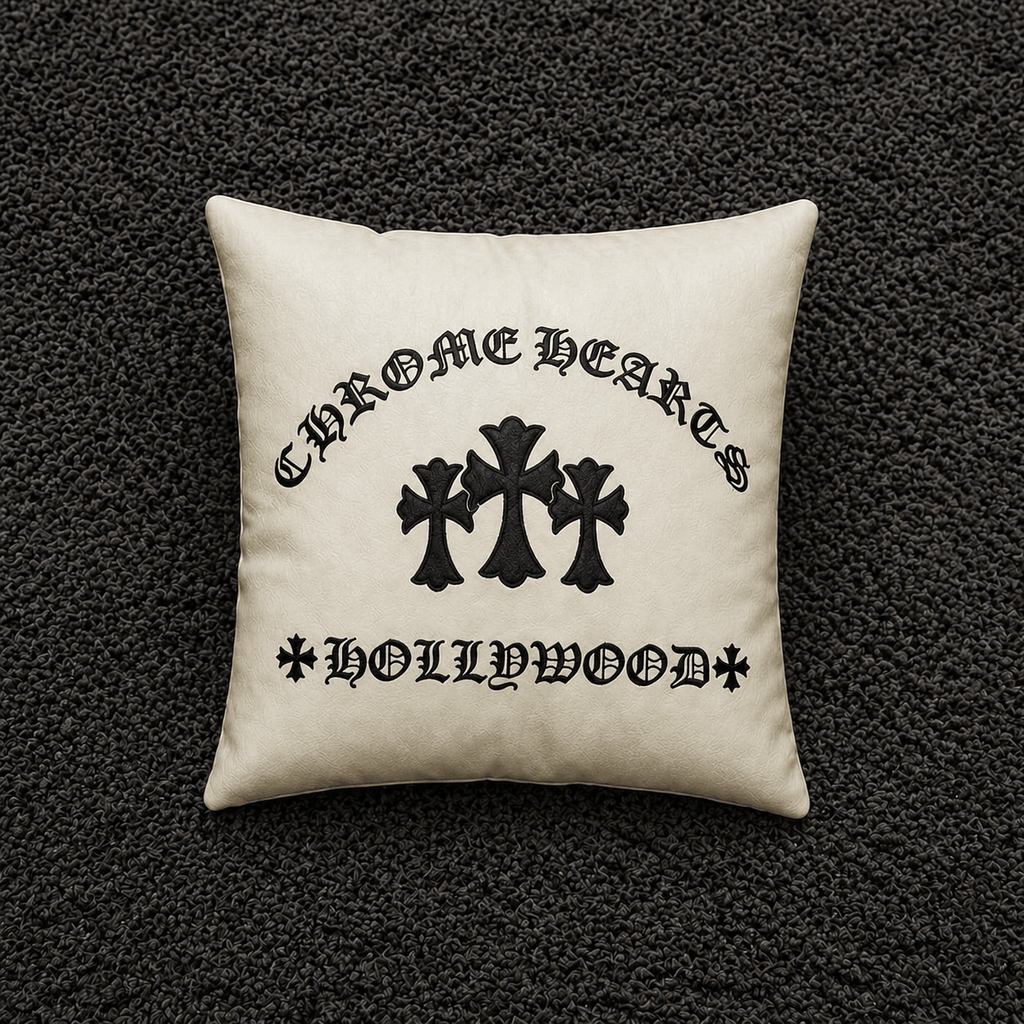 Chrome Hearts Hollywood Cross Leather Pillow