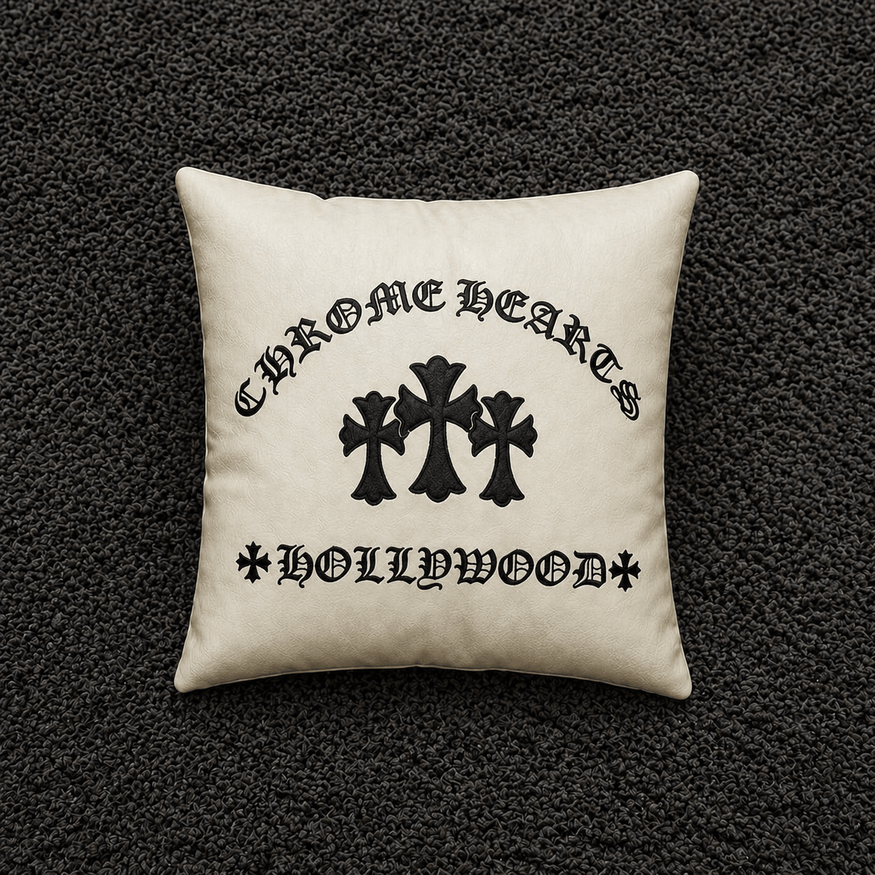 Chrome Hearts Hollywood Cross Leather Pillow
