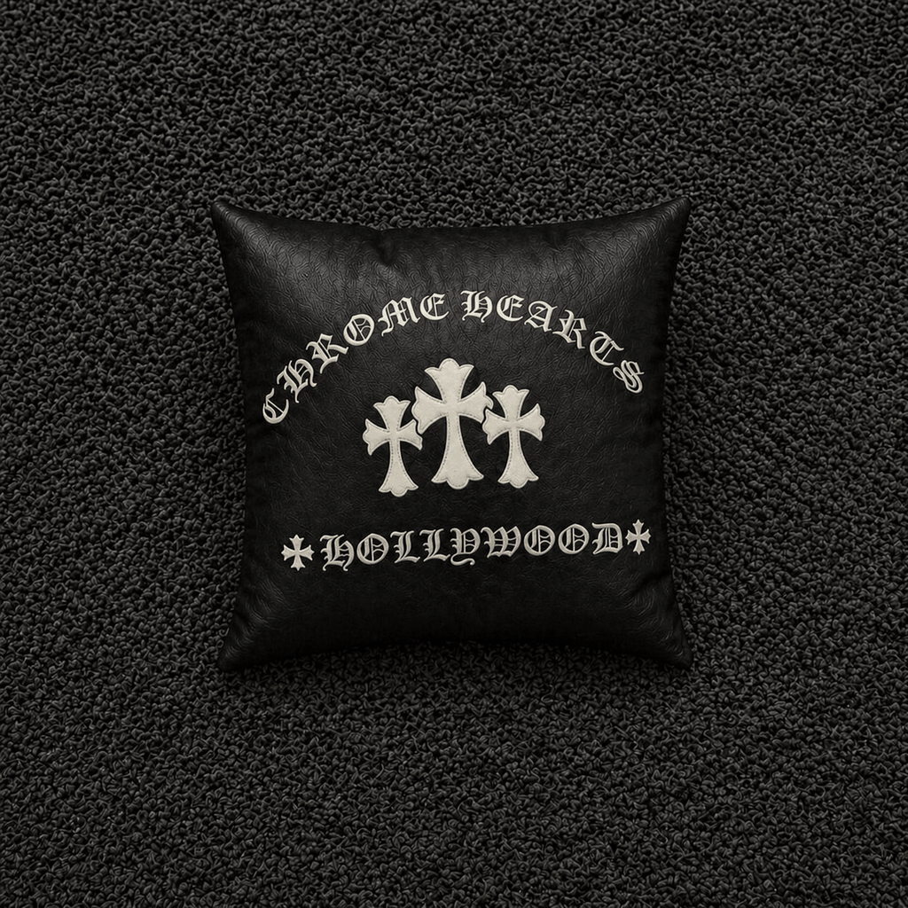 Chrome Hearts Hollywood Cross Leather Pillow