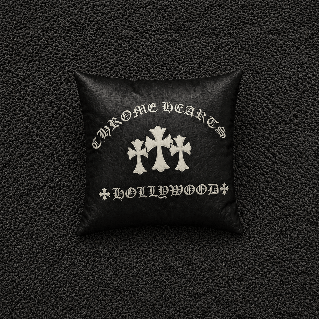 Chrome Hearts Hollywood Cross Leather Pillow