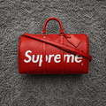 Supreme x Louis Vuitton Red Epi Leather Keepall Duffle Bag – Limited Edition