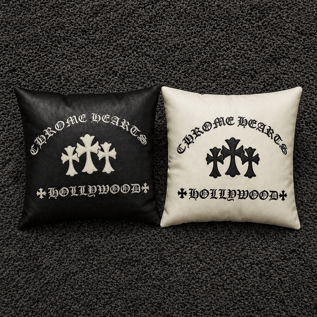 Chrome Hearts Hollywood Cross Leather Pillow