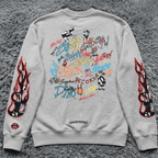 Chrome Hearts Flame Sleeve Crewneck Sweatshirt