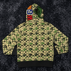 BAPE x Coach Limited Edition Signature Camo Shark Full-Zip Hoodie