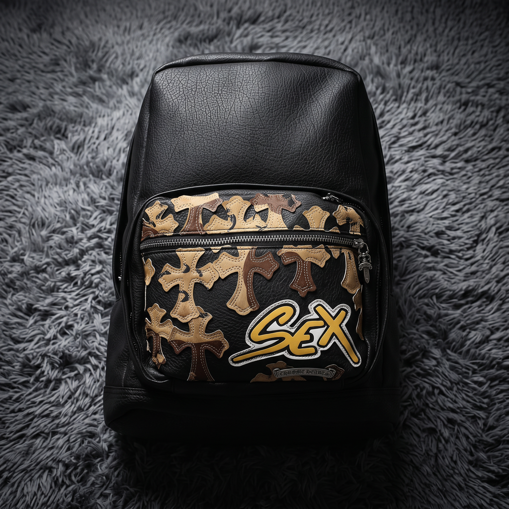 Chrome Hearts Leather Cross Backpack