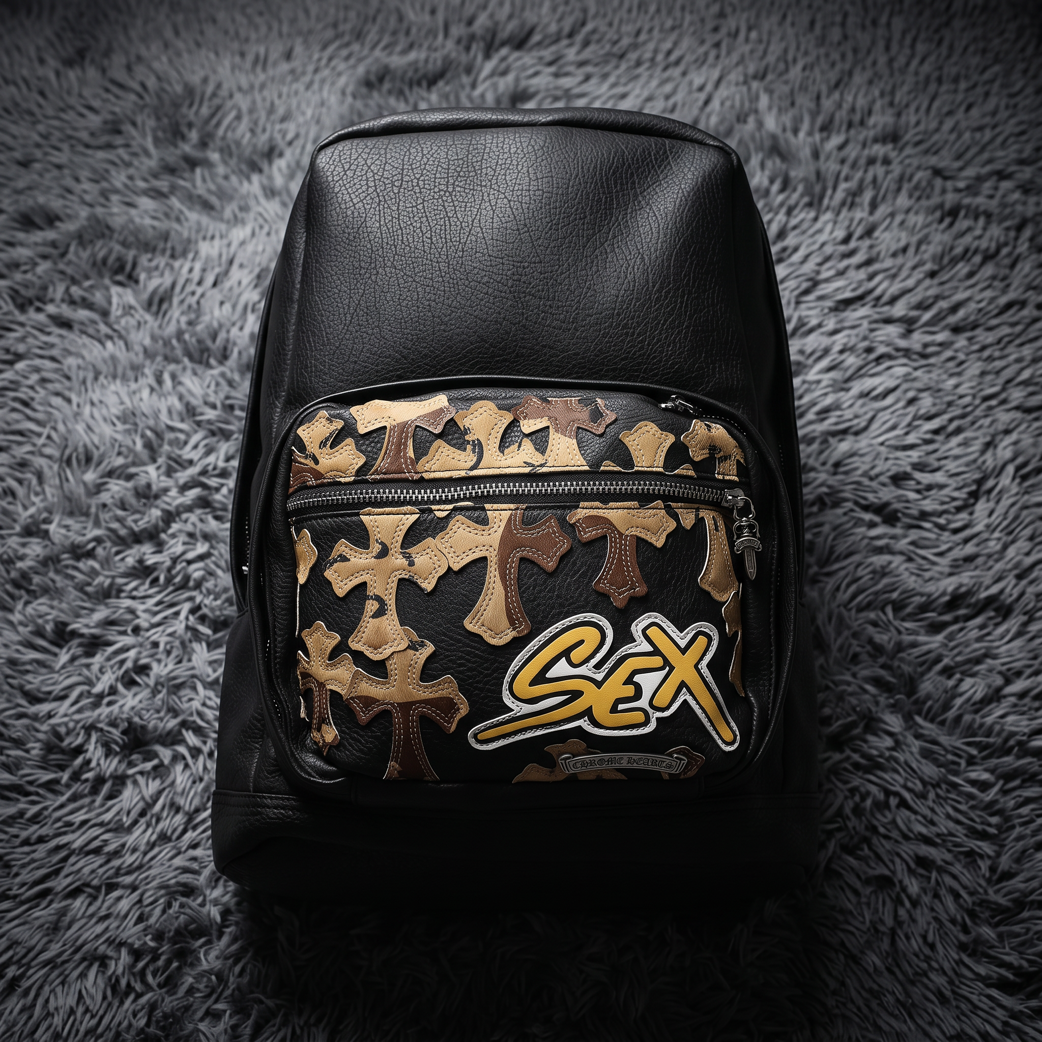 Chrome Hearts Leather Cross Backpack