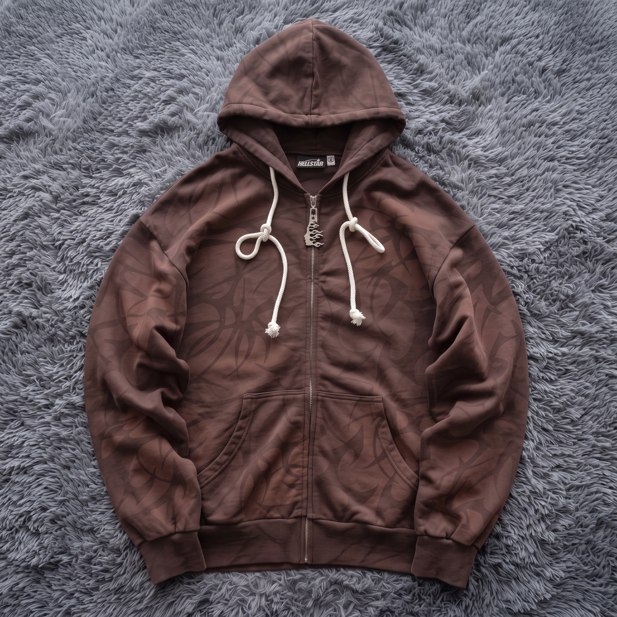 Hellstar Premium Brown Full Zip Hoodie