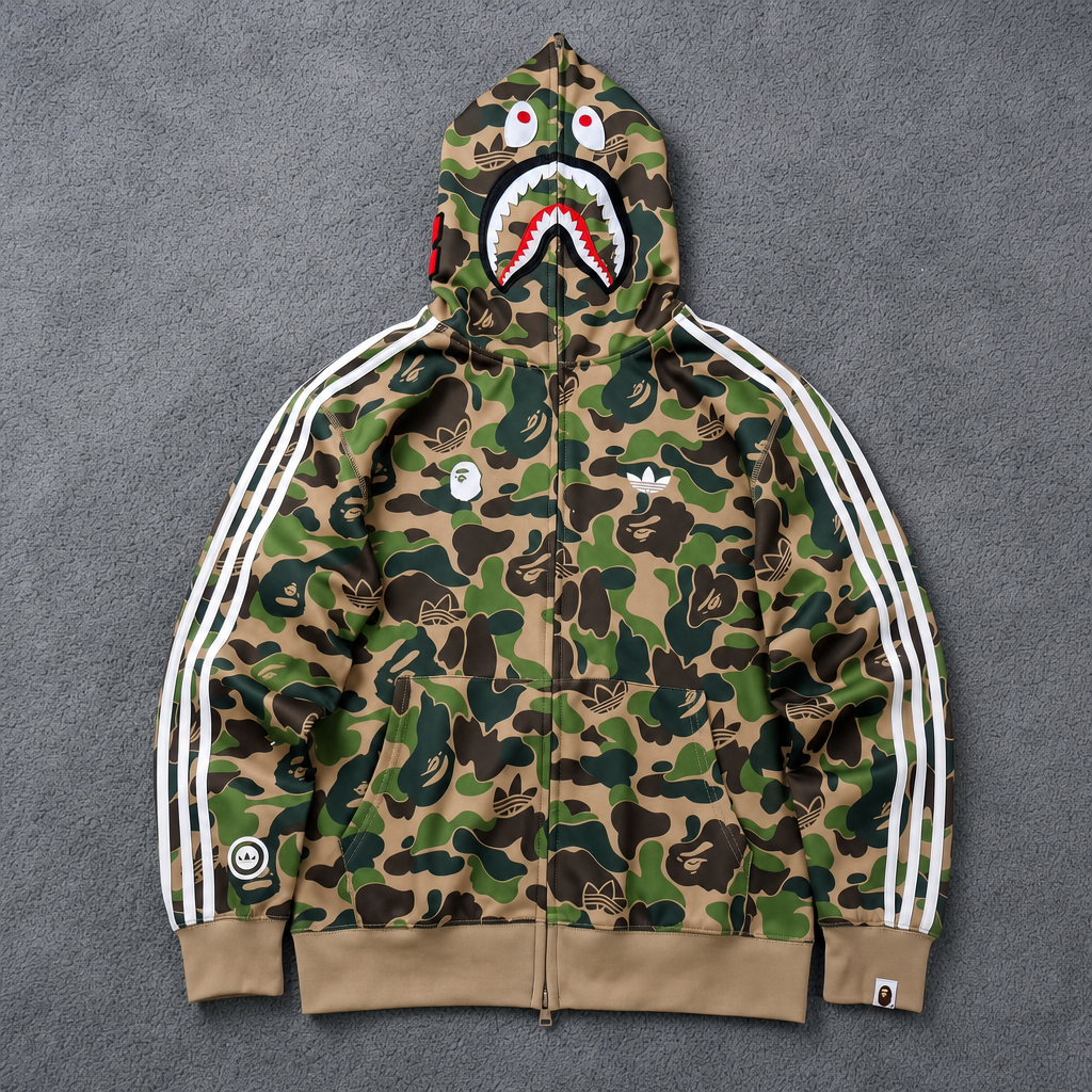 BAPE x Adidas Camo Shark Full Zip