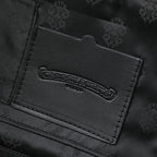 Chrome Hearts Black Leather Cross Duffle Bag