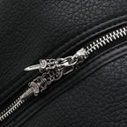Chrome Hearts Black Leather Cross Duffle Bag