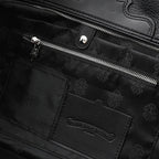 Chrome Hearts Black Leather Cross Duffle Bag