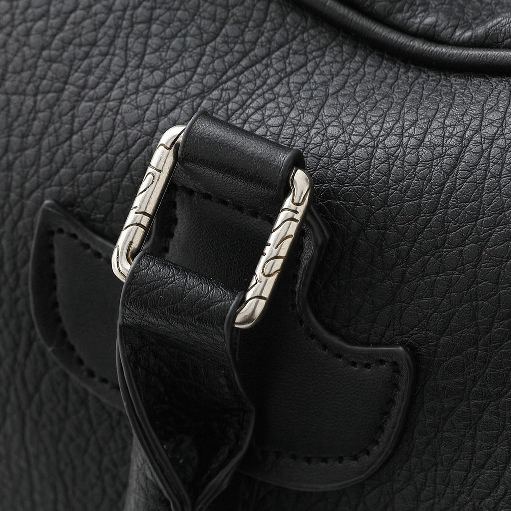 Chrome Hearts Black Leather Cross Duffle Bag
