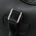 Chrome Hearts Black Leather Cross Duffle Bag