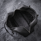 Chrome Hearts Black Leather Cross Duffle Bag